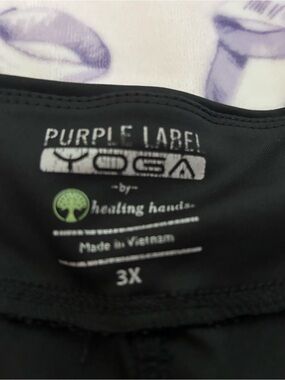 Purple Label Yoga by Healing Hands Black Active Leggings (3X)